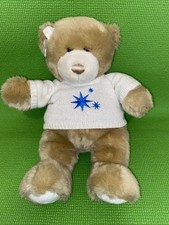 Brooks Brothers Girl Teddy Hear In Beige Embroider Blue Star Sweater Satin Bow