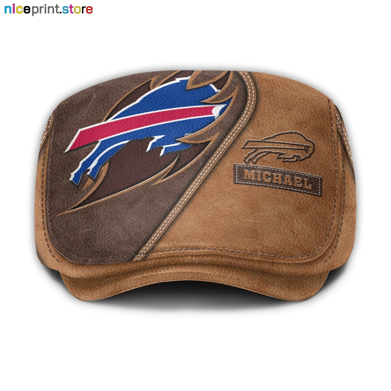 Leather Cap Buffalo Team Bills Jeff Cap football Newsboy Cap Golf Cap football Flat Cap