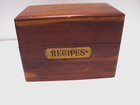 Vtg Recipe File Box  Wood Mid Century 5 1/2" x 3 1/4" x 3 3/4" High — photo 1