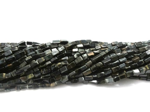 5 Strand Natural Black Tiger's Eye Square Smooth 4x8-5x9mm Loose Beads 12"inch - Picture 4 of 8