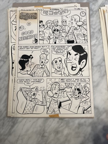 Archie Comics Original Art - Jughead’s Jokes #29 1967 Near Full Issue - 28 Pages - Picture 22 of 24