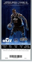 San Antonio Spurs vs Utah Jazz 12/14/2013 Full Ticket -  Tim Duncan 22P/12R/3A