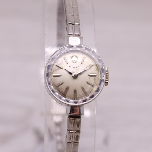 Vintage 1950's Rolex 14k White Gold Ladies Dress Bracelet Watch c.1401
