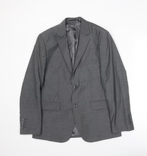 FRENCHEYE Mens Grey Wool Blend Suit Jacket Size 36 Reg