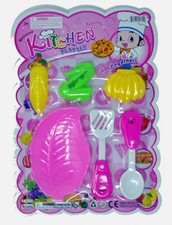 6-pc Kitchen play set with toy fruit and vegetables. Great gift for children