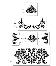 6 Piece Cake decorating Airbrush Icing Frosting Fondant Elegant Lace Stencils