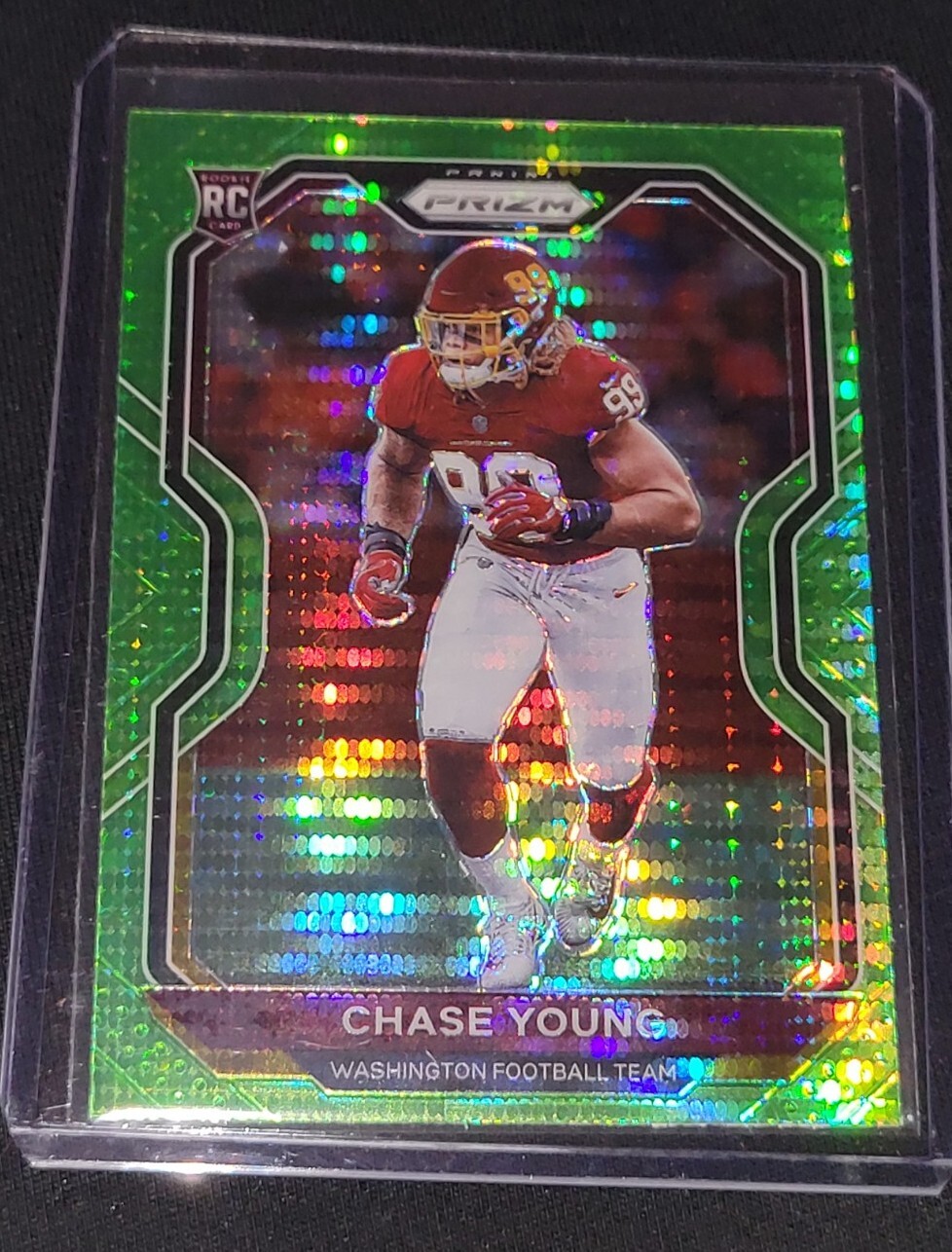 2020 Panini Prizm Rookie Neon Green Pulsar Prizm Chase Young #383 Rookie RC