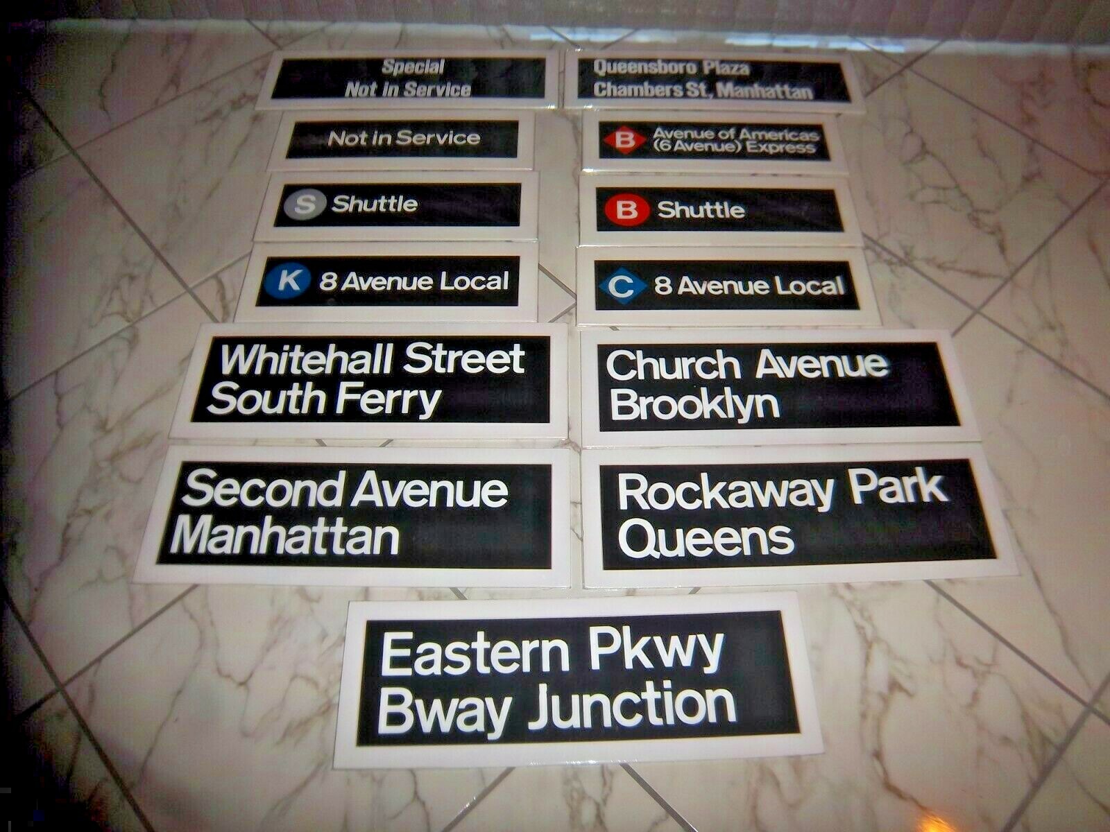 MAT & FOAMBOARD SECCIÓN DE LETREROS ENROLLABLES DE METRO DE NYC COMPRA 1 O TODOS 13 BROOKLYN MANHATTAN