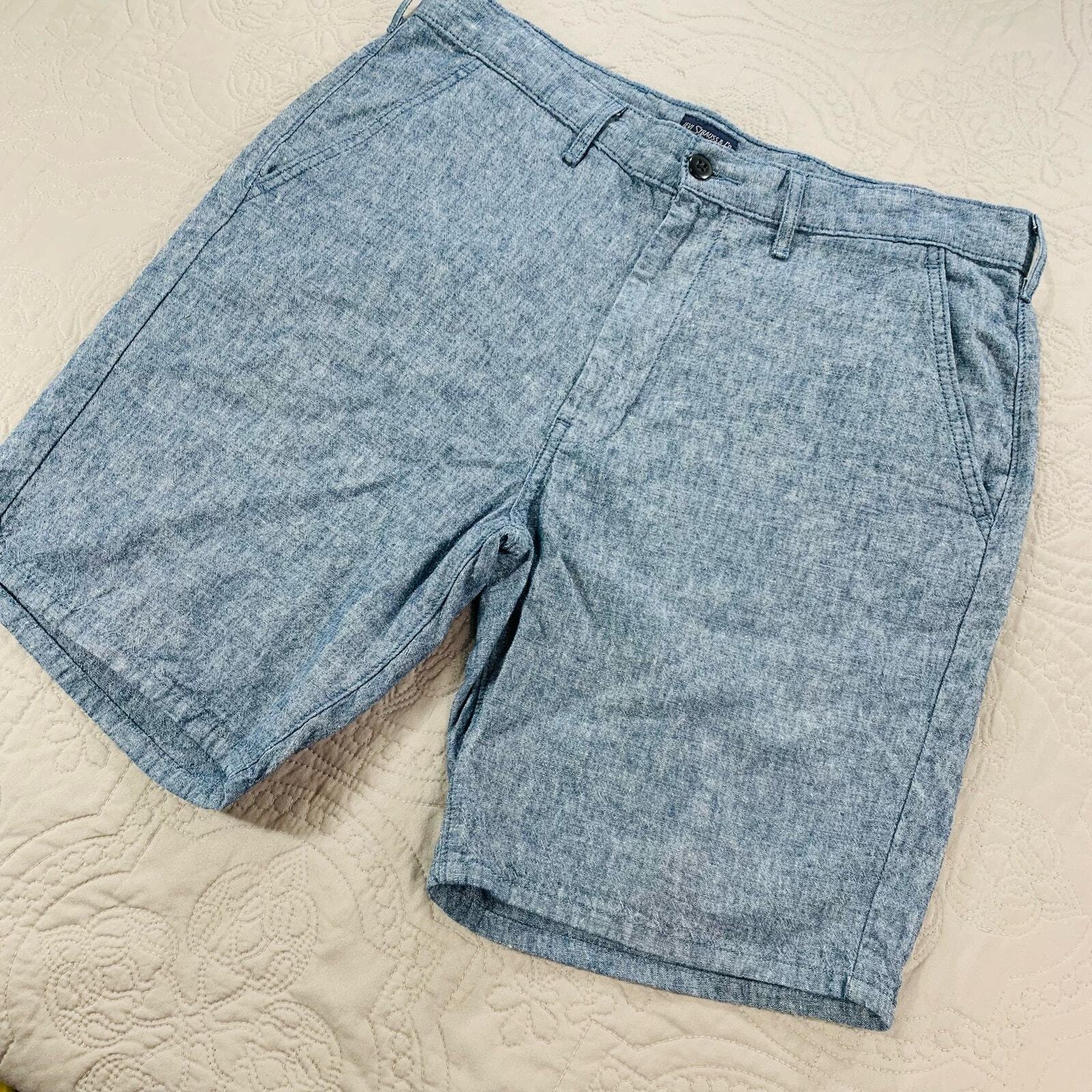 Levis Shorts Mens 34 Linen Blend Blue Modern White Tab 9