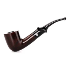 Briar Wooden Tobacco Pipe Curved Bent Stem Smoking Pipe With 10 Smoking Tools