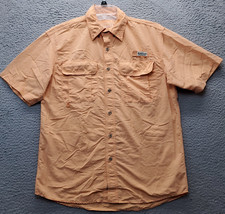 Magellan Sportswear Fishing Shirt Mens M Orange Detail Pocket Button Down Collar