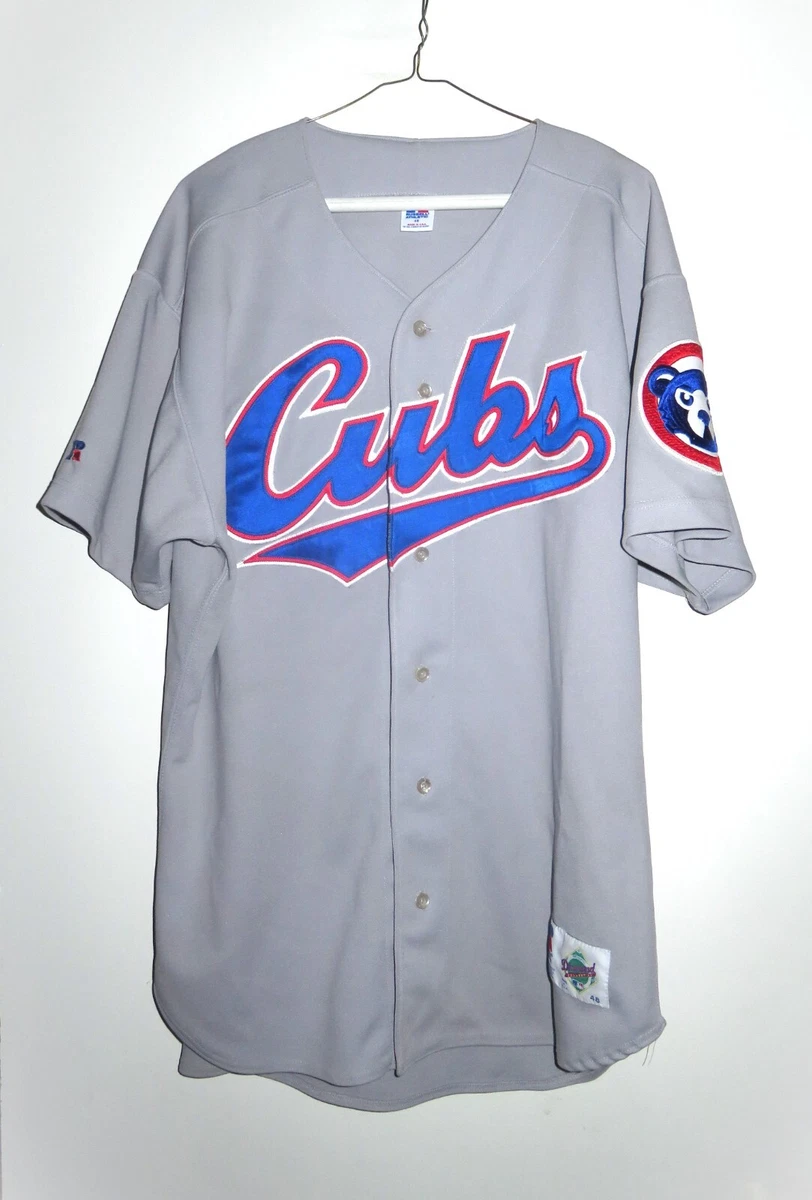 Original Authentic Russell Chicago Cubs Cuba Blank Road Jersey 48 XL