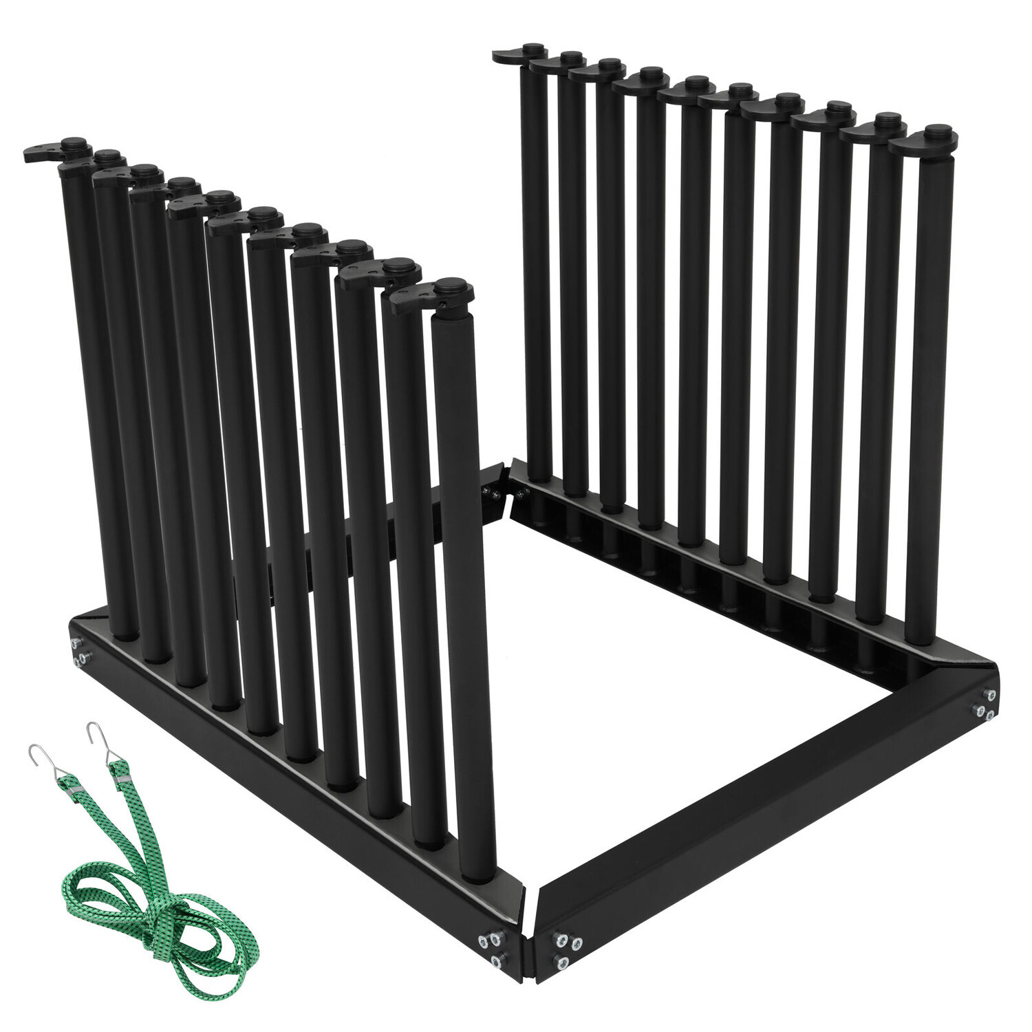 Black Steel Windshield Rack 9 Lite Auto Glass Cargo Rack W/ Protection Pad