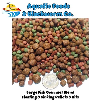 AQUATIC FOODS INC. Large Fish Floating & Sinking Pellet GOURMET Blend Mix GB-410
