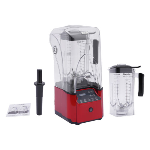Professional Commercial 2200W Blender With Shield Quiet Sound Enclosure Timer image