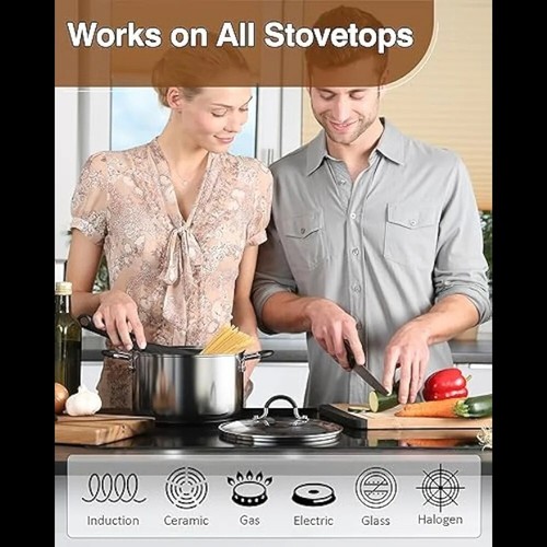 Stainless Steel Cookware Sets, 12-Piece Basic Pots and Pans, Silver - Kitchen