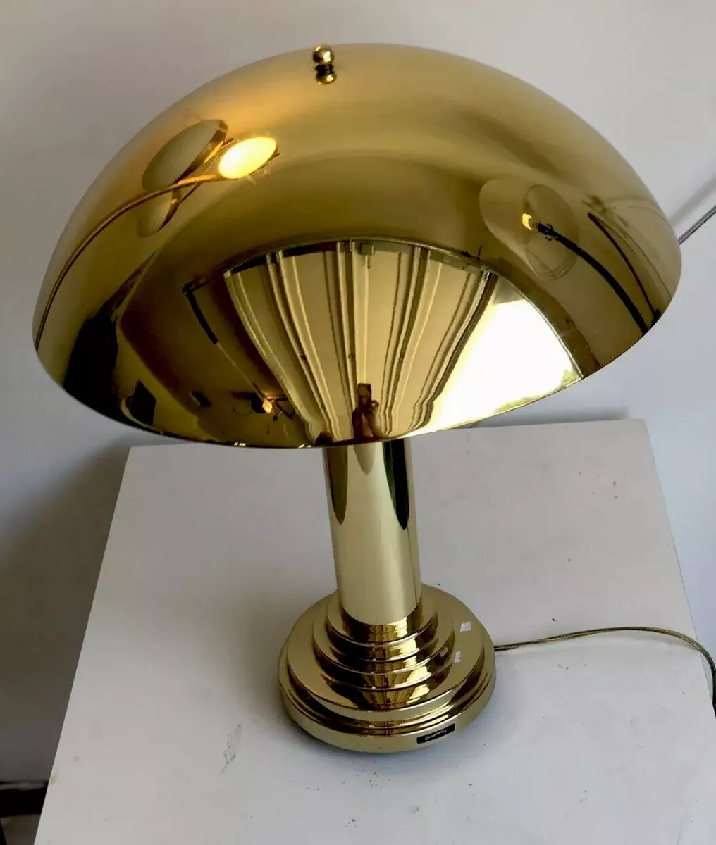 MCM style Brass Gold 80s Art Deco Revival Mushroom Dome End Table