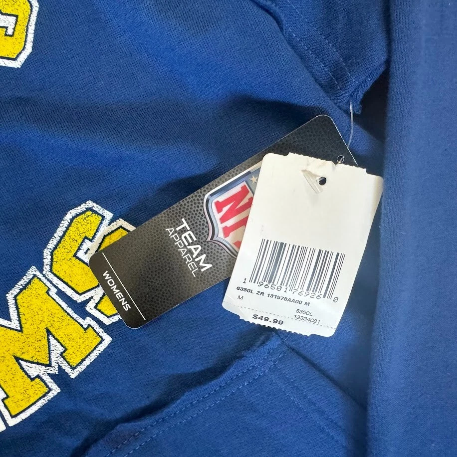 NFL Los Angeles LA Rams Pullover Sudadera con Capucha Mujer Azul Mediano Puka Kupp Foto 4 de 4