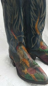 multi colored snakeskin boots