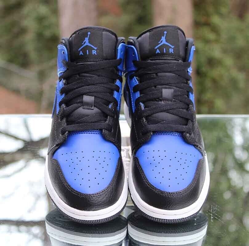 Air Jordan 1 Mid Hyper Royal Size 5.5Y Black White Custom Air Jordan 1 Mid Hyper Royal Size 5.5Y Black White Custom