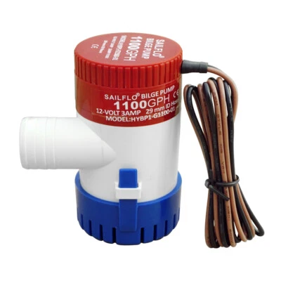 DC HOUSE Bilge Pump, 12v Boat Marine Pump 1100gph,for Ponds,Pools,Fishing Boats,