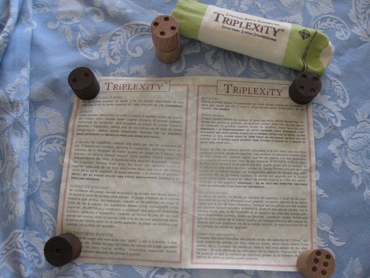 TRIPLEXITY ~ 2 PLAYER STRATEGY GAME ~ WOOD ~ original ~ rare vintage ~ NEW