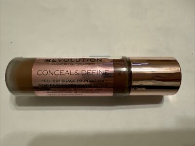Makeup Revolution Conceal & Define Full Coverage Foundation 0.8 Oz F16.  Sealed