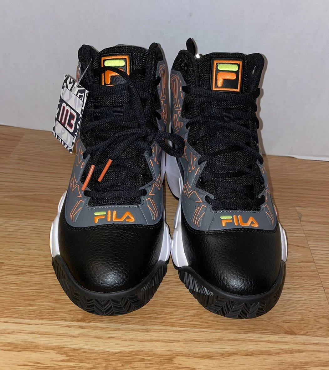 Fila black sale and orange shoes