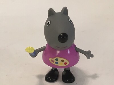Peppa Pig Figure Wendy Wolf Holding Paint Brush Easel Shirt