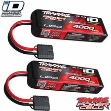 Traxxas 2849X 3S 11.1V 4000mAh 25C LiPo Battery iD Connector  2 Pack Combo 