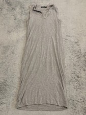 Prana Maxi Dress Womens Small Stretch Jersey V-Neck Gray Sleeveless Lightweight