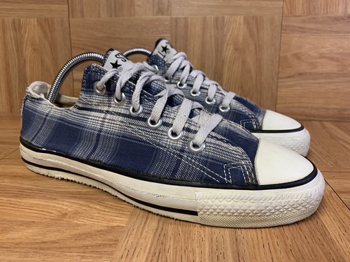 blue plaid converse shoes