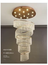 Luxury 3 Colors Crystal LED Chandelier Villa Living Room Hotel Gold Lighting