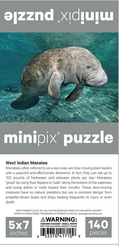 Pigment & Hue Manatee MiniPix® Puzzle 140 Piece Jigsaw Puzzle - Picture 3 of 3