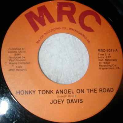 Joey Davis Honky Tonk Angel On The Road Vinyl Single 7inch MRC