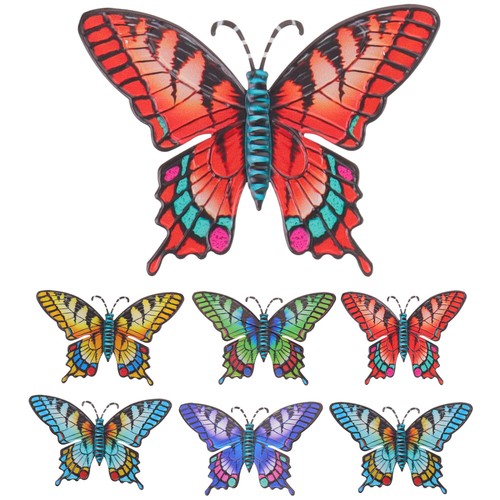Set of 3 Outdoor Wall Decor Wrought Iron Butterfly Fence Decoration eBay