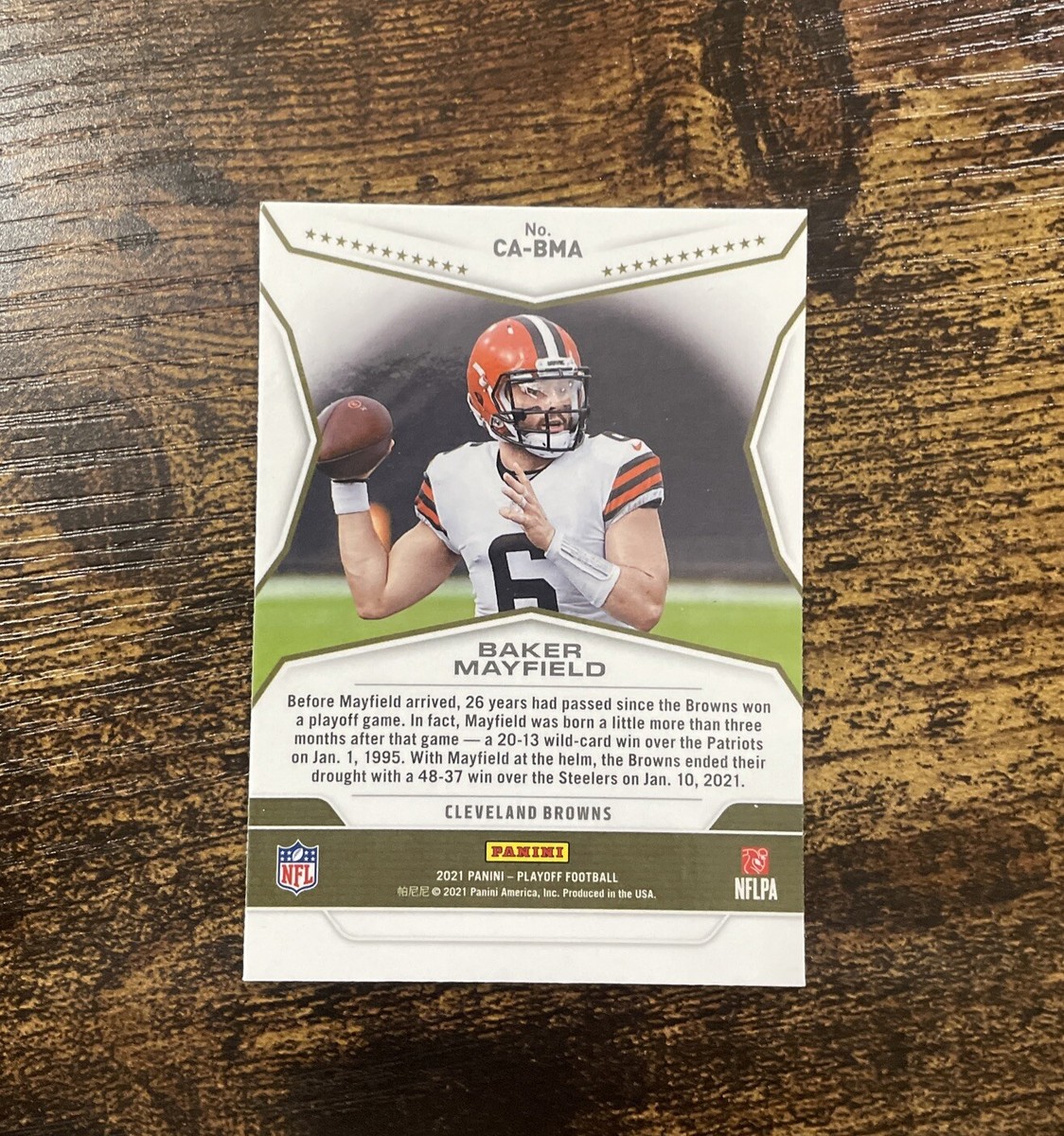 Baker Mayfield 2021 PLAYOFF CALL TO ARMS #CA-BMA CLEVELAND BROWNS