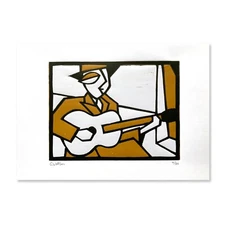 Louisiana Boogie - Limited Edition Lino Cut Art Print, abstract, modern, blues