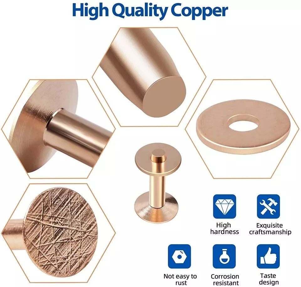 84Pcs Copper Rivets and Burrs 9 and #12 Burrs Setter Leather NEW US - Image 2 of 4