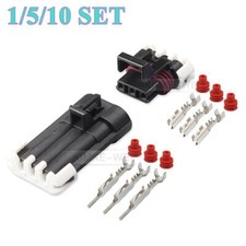 3 Pin/Way Delphi Metri-Pack GT150 Series Male  Female Sealed Connector Plug Kit