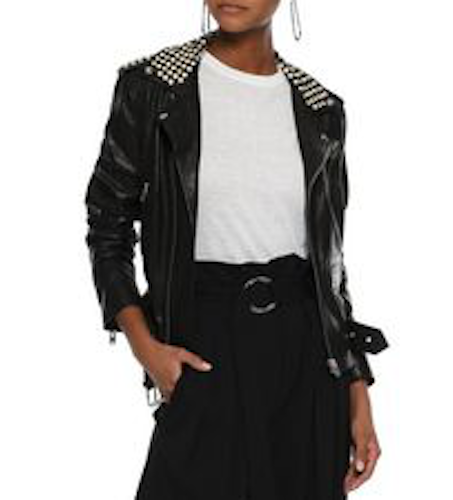NEW Gorgeous Iro Nova Studded Leather Moto Jacket Size 36 - Picture 1 of 14