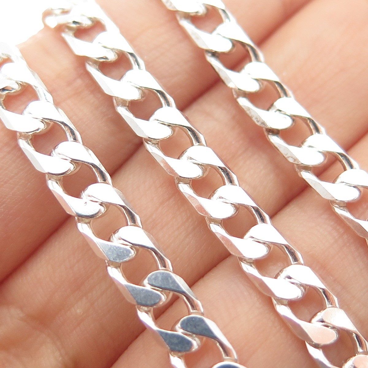 925 Sterling Silver Vintage Curb Chain Necklace 24