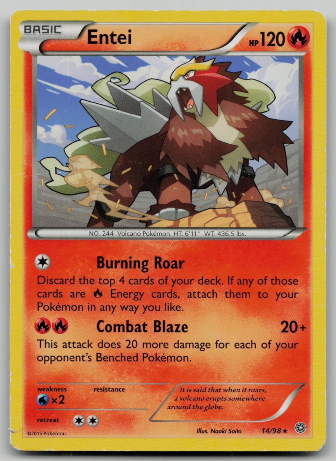 Entei (14) Rare XY - Ancient Origins 14/98 NM