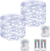 Batteriebetriebene Led Lichterkette 12M 120 Warmweiß Mit Fernbedienung Und Timer