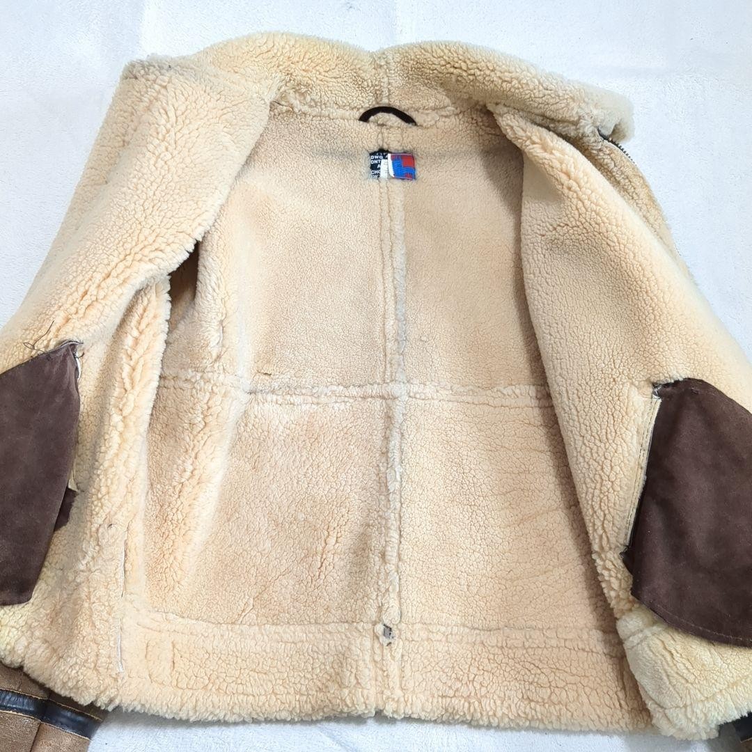 SCHOTT B3 Shearling Flight Jacket Brown Sheepskin… - image 5