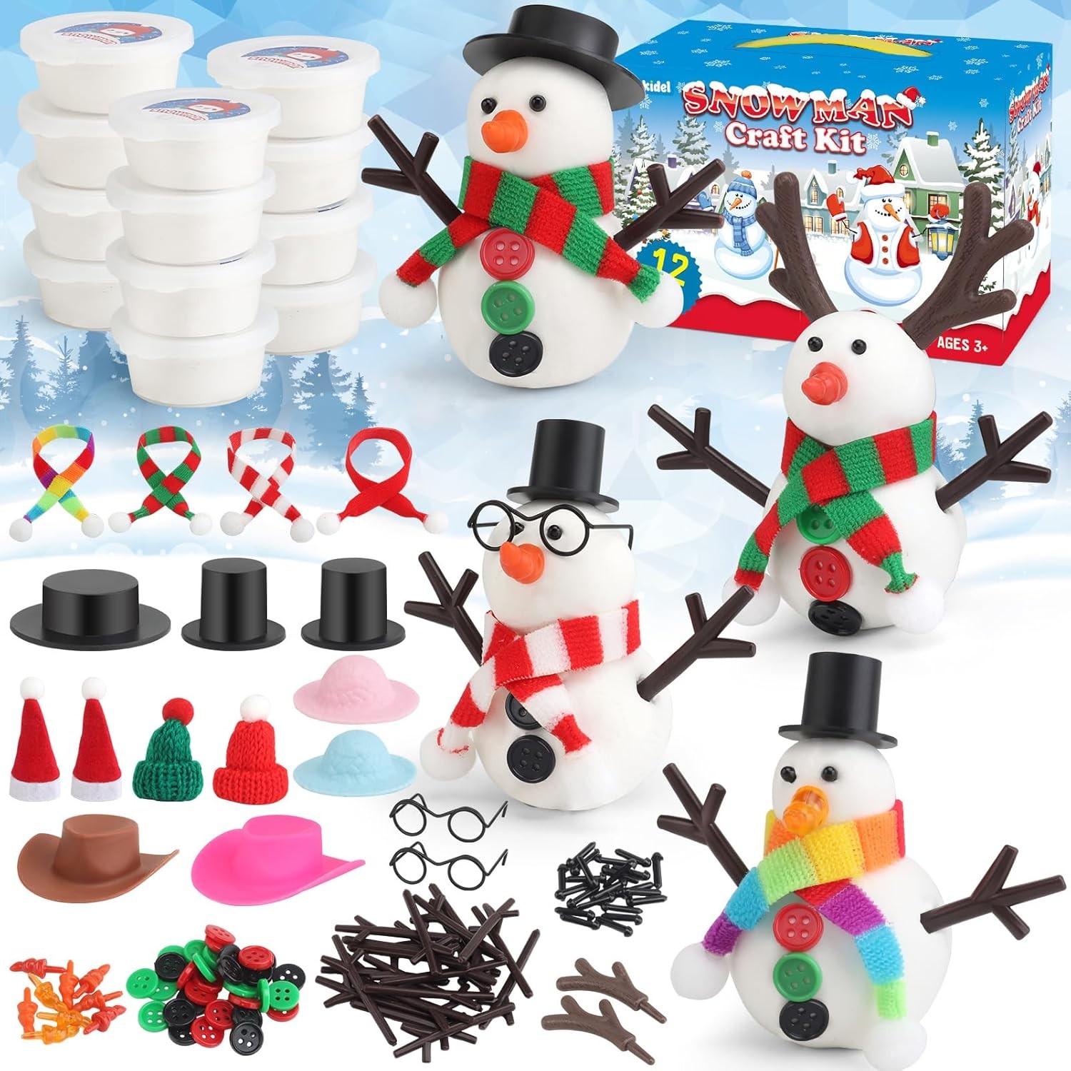 wookidel 12Pack Build a 5.55 x 8.31 x 3.74 inches, White, Black, Red, Green 