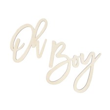 Oh Boy Sign Wood Color Baby Shower Gender Reveal Party Photo Backdrop Background
