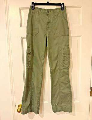 Abercrombie & Fitch Women's Green Cargo Pants Size 0 or 25 Cotton Twill Utility
