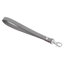 Leather Wristlet Strap 190mm Hand Wrist Lanyard Leather Gray Silver