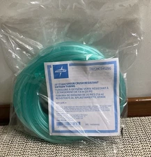Medline Green Oxygen Tubing 25ft Std Connector #HCS4525G - NEW Sealed Bag